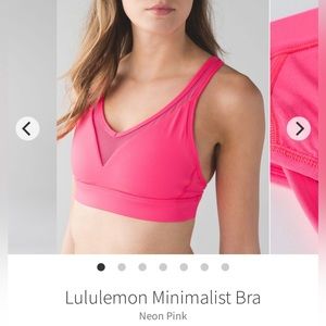 Lululemon Minimalist Bra Neon Pink size 8
